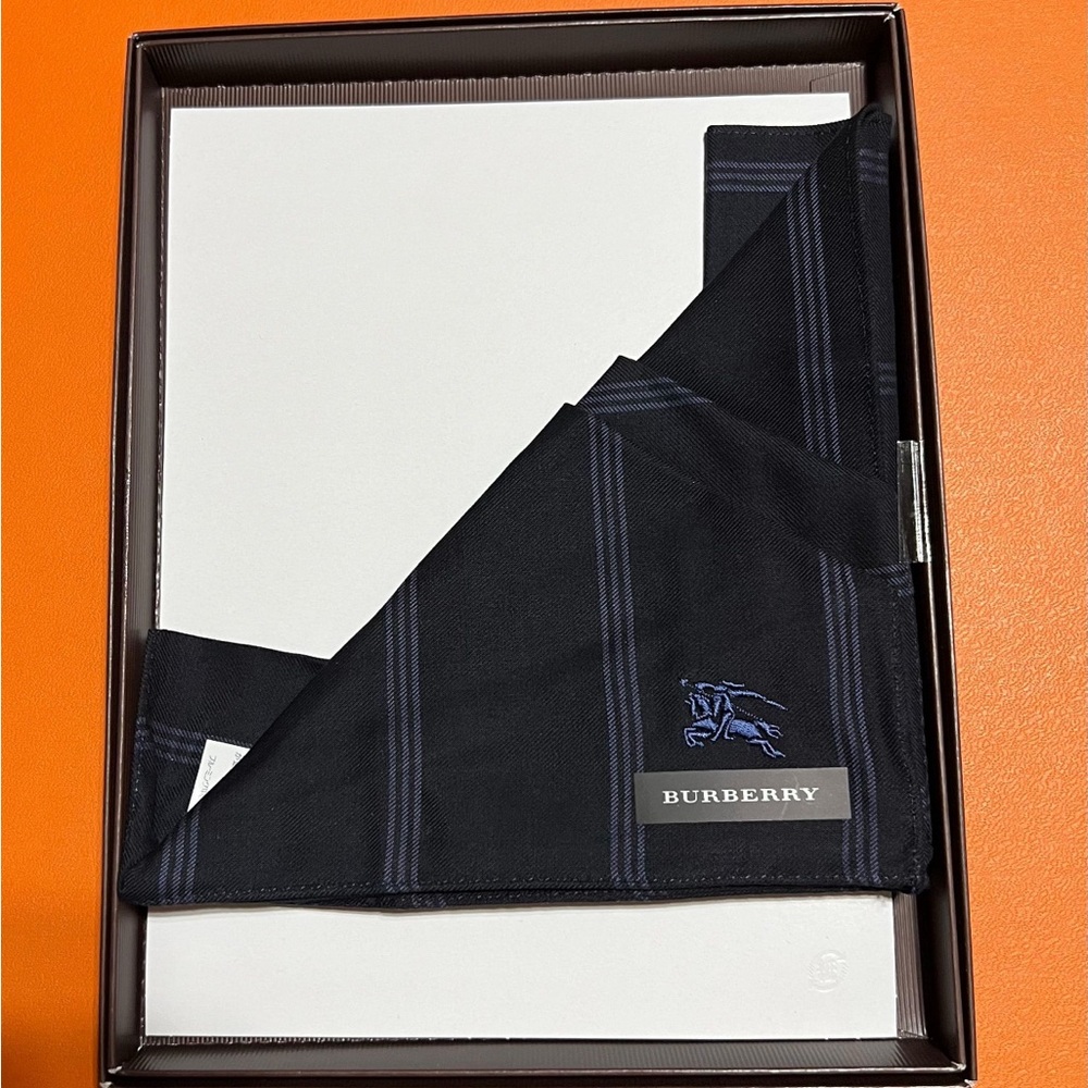 Burberry Black and Blue Pocket Square